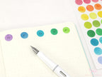 Watercolor Planner and Journal Stickers: Rainbow Hexagon  Dot  Square Labels