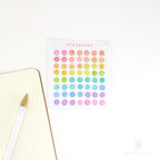 Watercolor Dot Round Circle Bujo Planner Stickers: Four Sizes