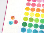Watercolor Rainbow Dot Circle Bujo Planner Stickers: 0.5in (12 mm)