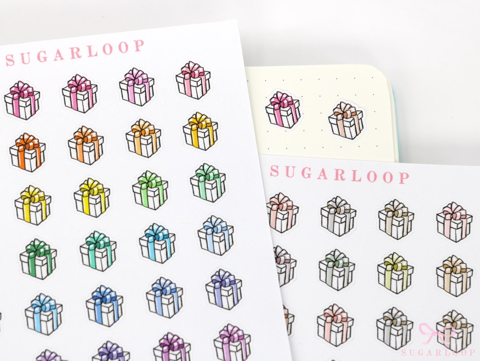 Gift Birthday Celebration Stickers for Planners & Bujo Journals