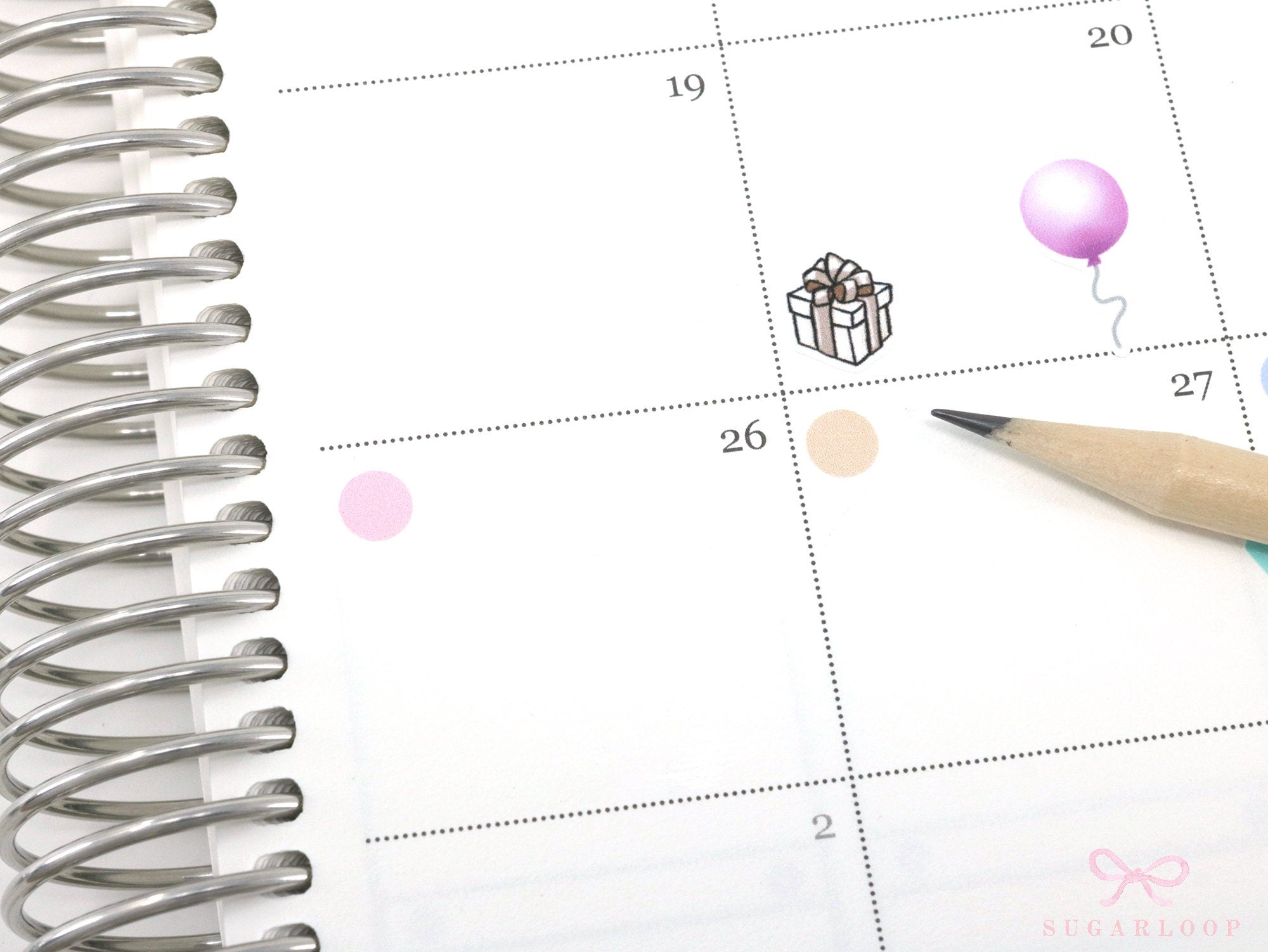 Gift Birthday Celebration Stickers for Planners & Bujo Journals