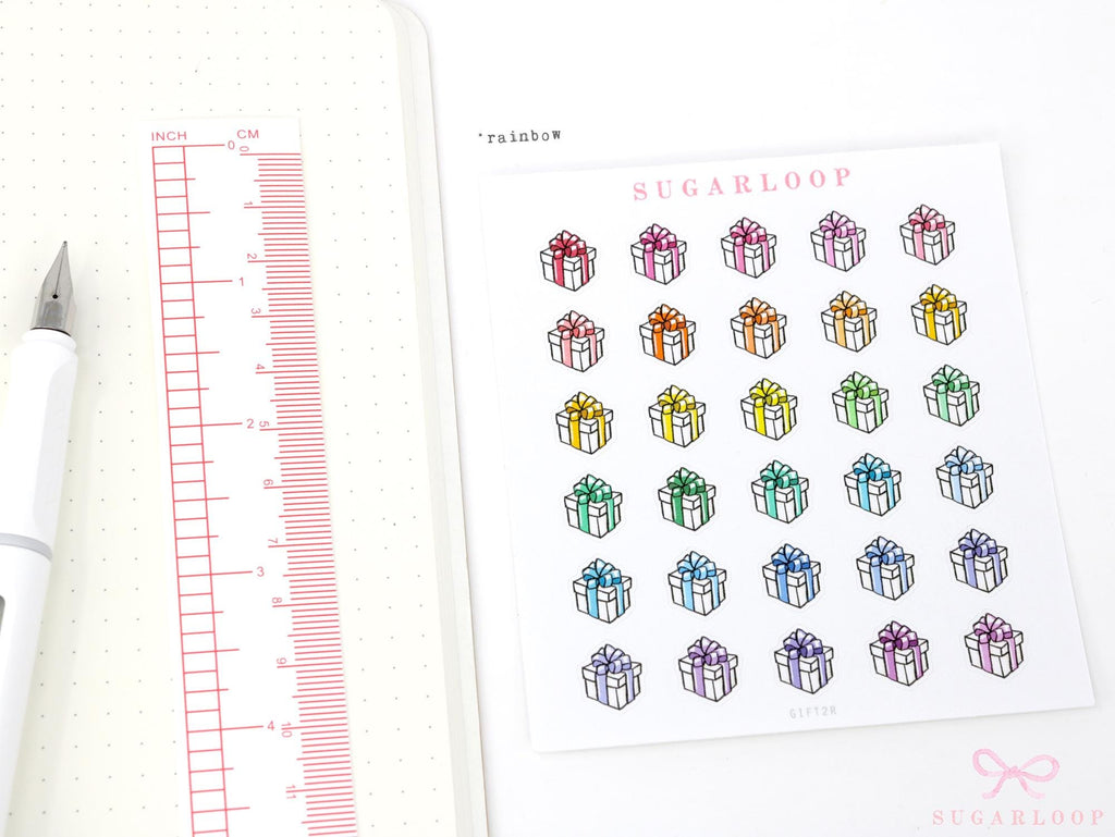 Gift Birthday Celebration Stickers for Planners & Bujo Journals
