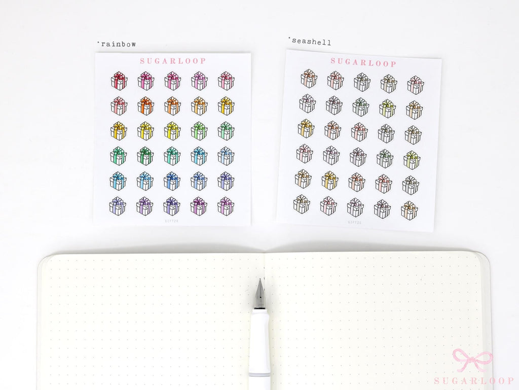 Gift Birthday Celebration Stickers for Planners & Bujo Journals
