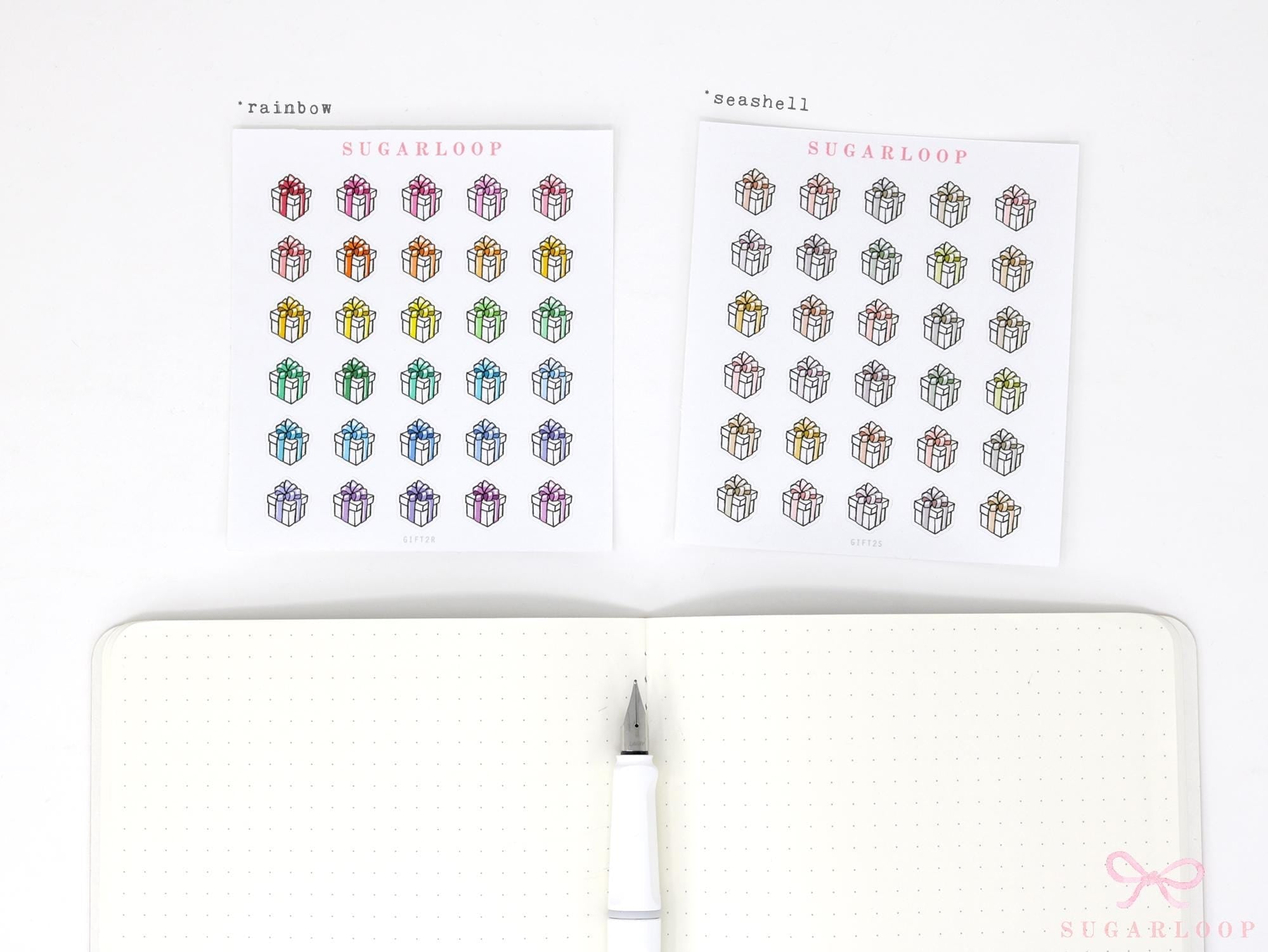 Gift Birthday Celebration Stickers for Planners & Bujo Journals