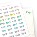 Eye Glasses Reading Bujo Journal Planner Stickers: Rainbow