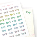Eye Glasses Reading Bujo Journal Planner Stickers: Rainbow