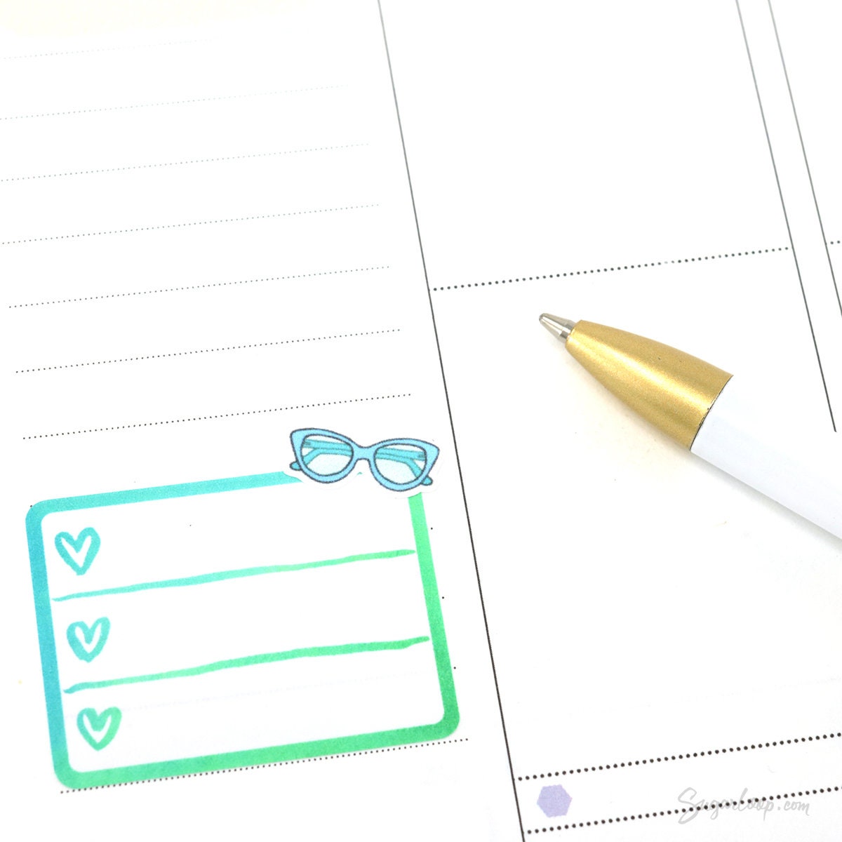 Eye Glasses Reading Bujo Journal Planner Stickers: Rainbow