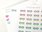 Eye Glasses Reading Bujo Journal Planner Stickers: Rainbow