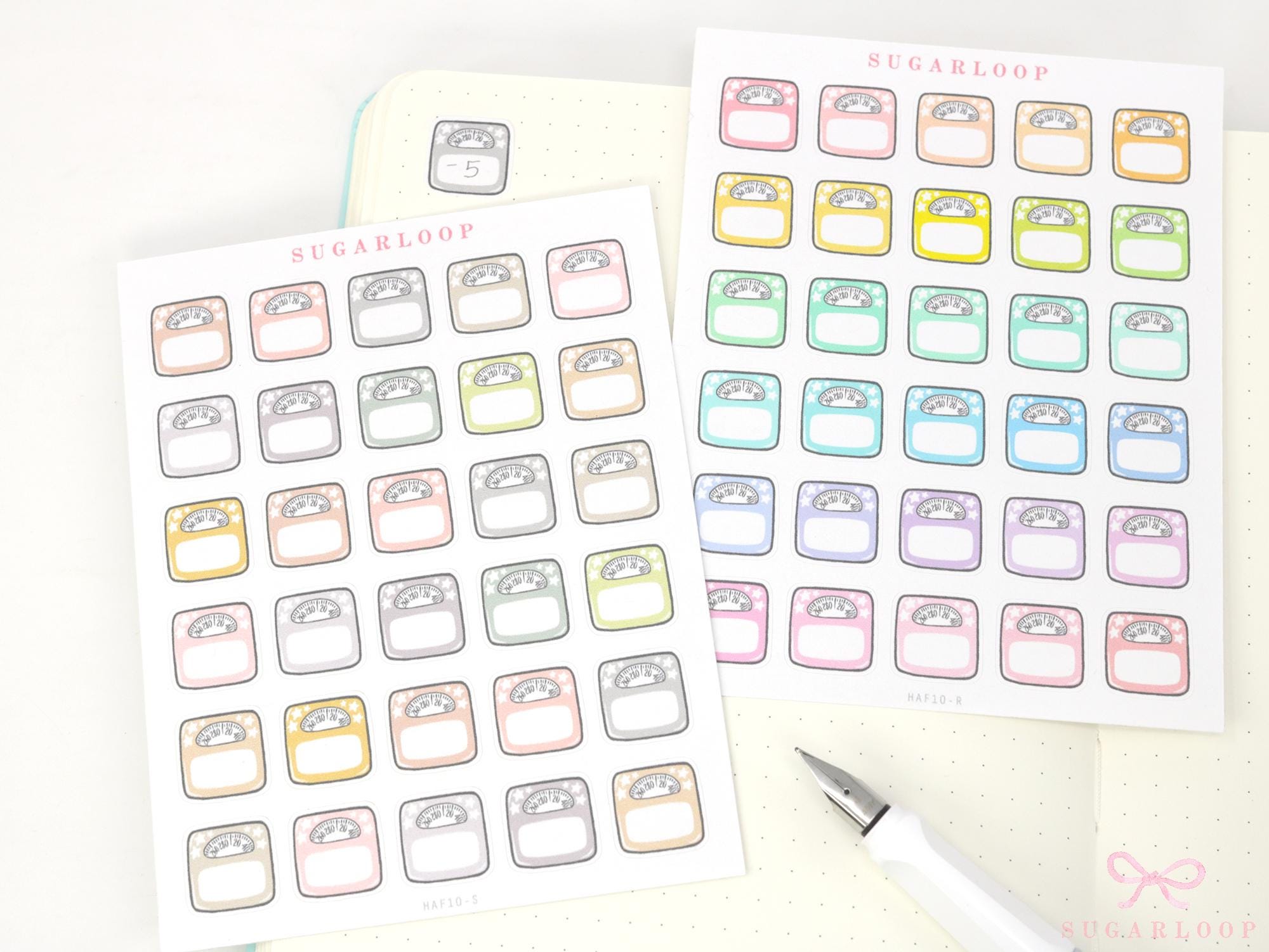 Weigh In Scale Icon Stickers for Planners & Journals