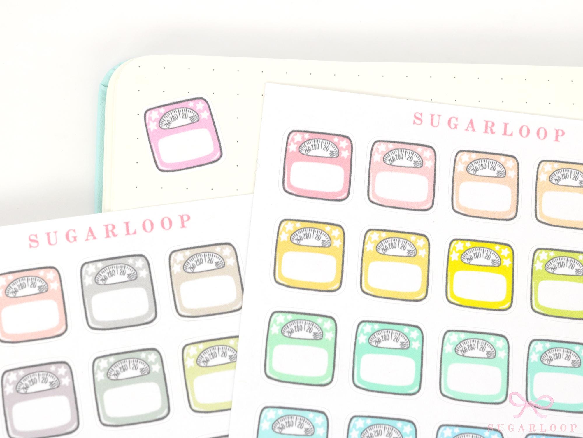 Weigh In Scale Icon Stickers for Planners & Journals