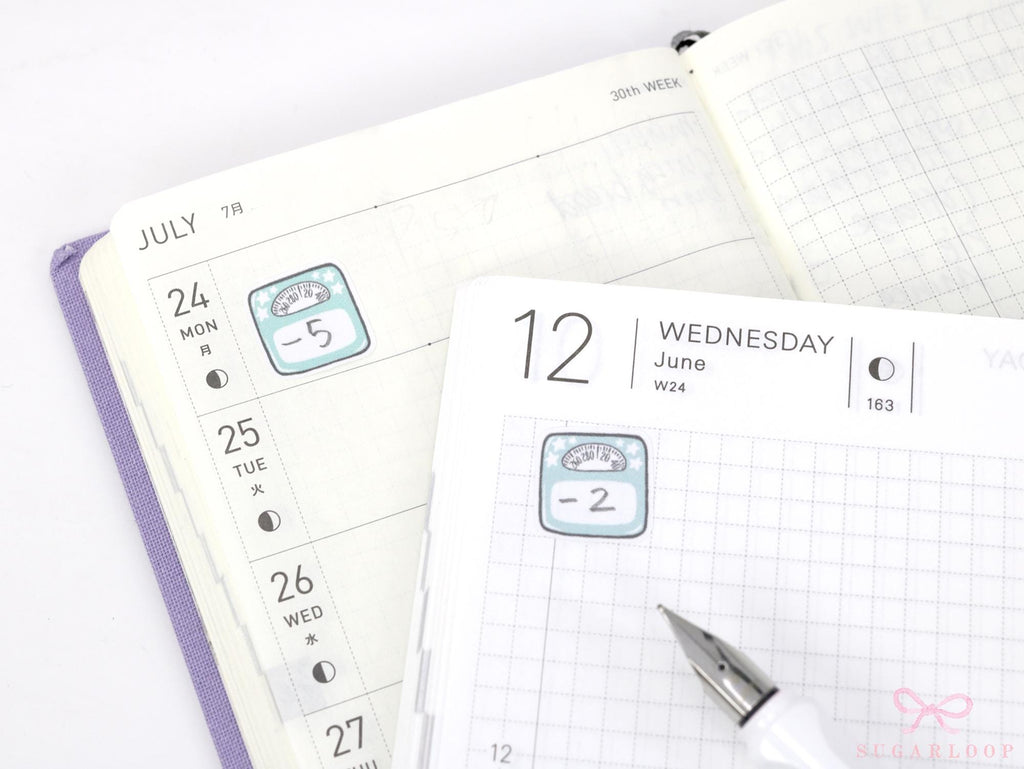 Weigh In Scale Icon Stickers for Planners & Journals