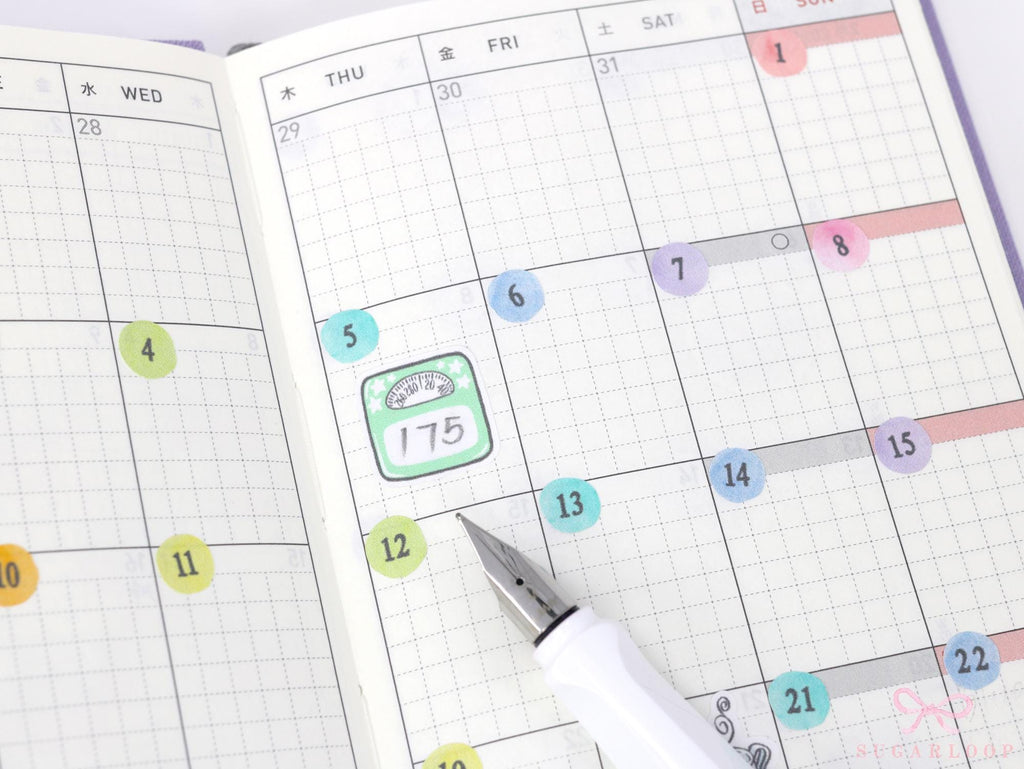 Weigh In Scale Icon Stickers for Planners & Journals