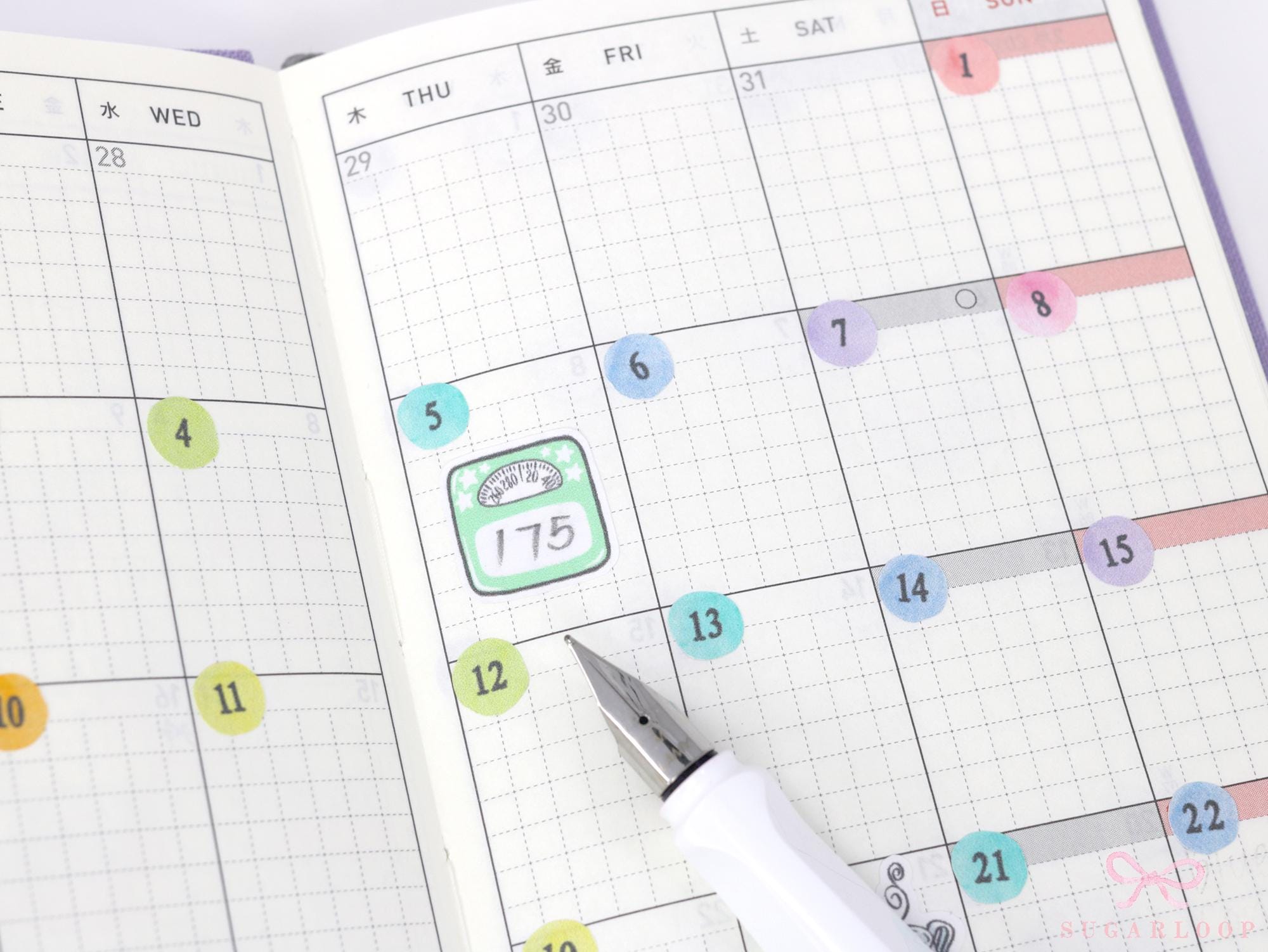 Weigh In Scale Icon Stickers for Planners & Journals