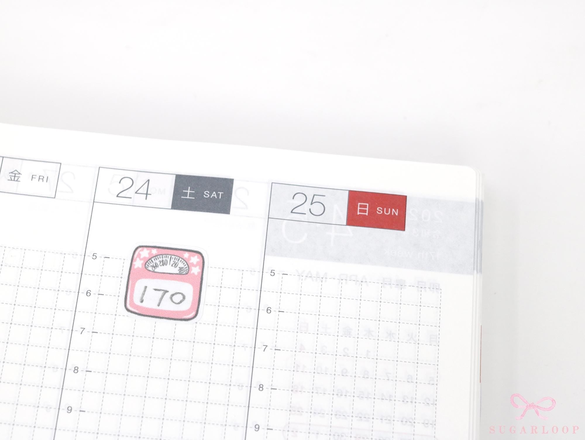 Weigh In Scale Icon Stickers for Planners & Journals