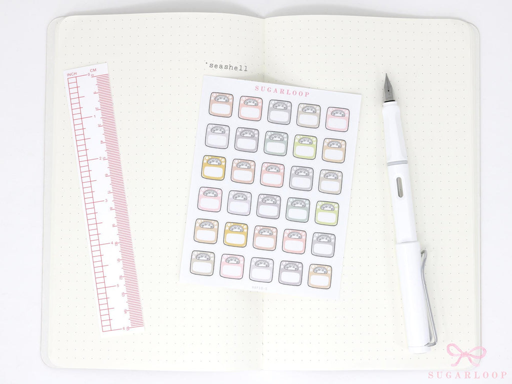 Weigh In Scale Icon Stickers for Planners & Journals