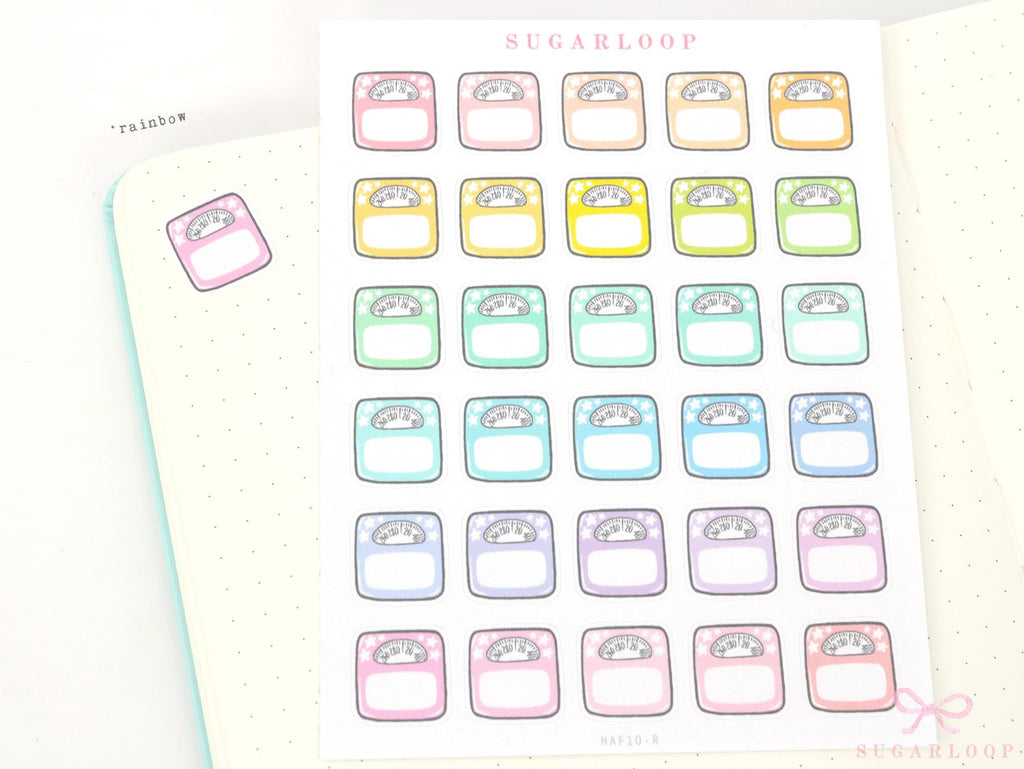 Weigh In Scale Icon Stickers for Planners & Journals