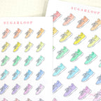 Running Jogging Walking Shoes Stickers for Planners & Journals: Rainbow