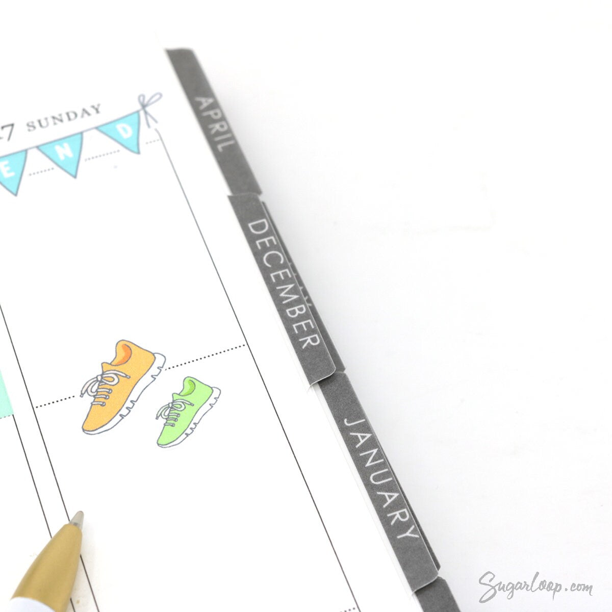Running Jogging Walking Shoes Stickers for Planners & Journals: Rainbow
