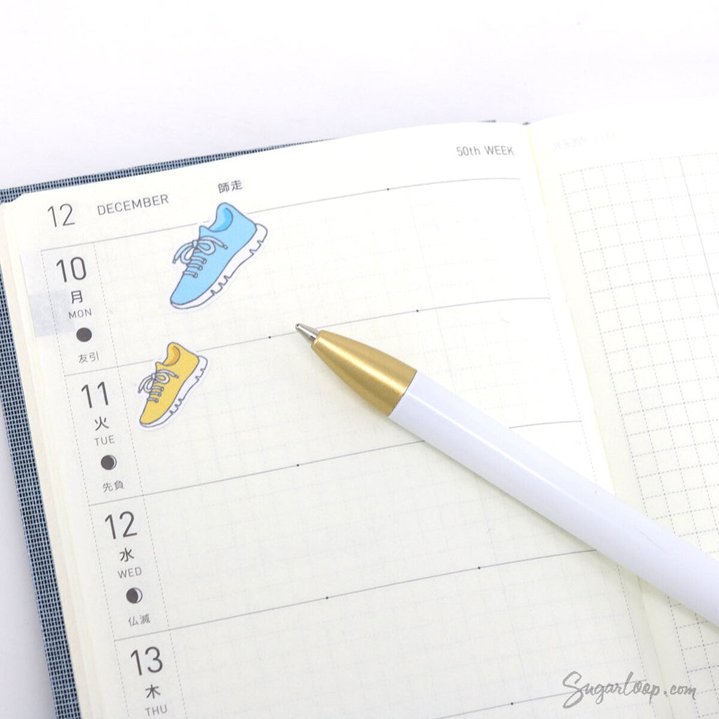 Running Jogging Walking Shoes Stickers for Planners & Journals: Rainbow