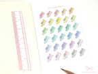 Running Jogging Walking Shoes Stickers for Planners & Journals: Rainbow