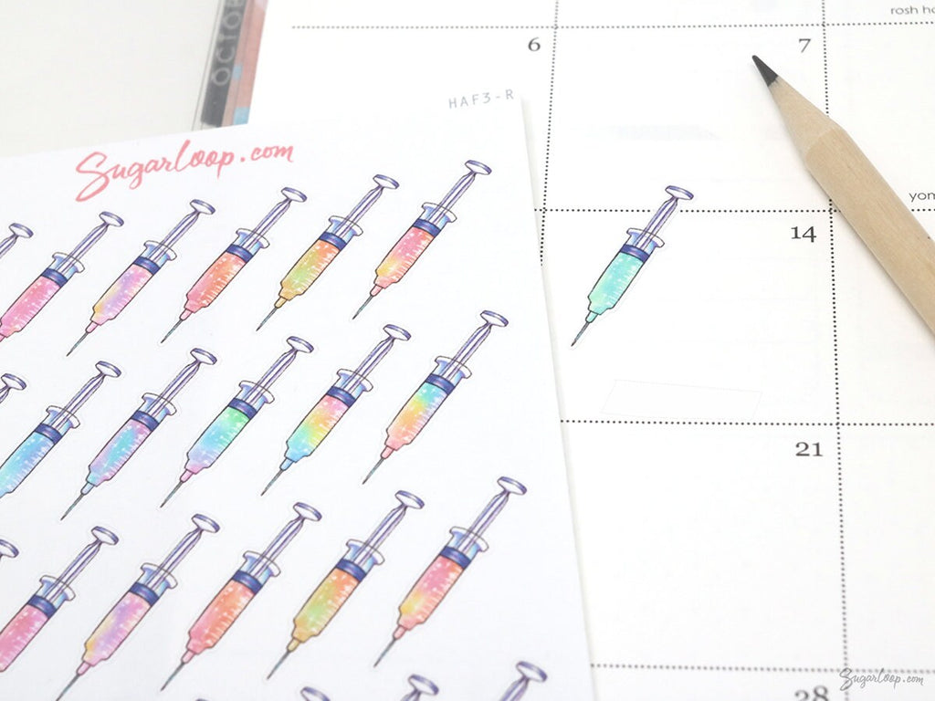 Syringe Stickers for Planners & Journals