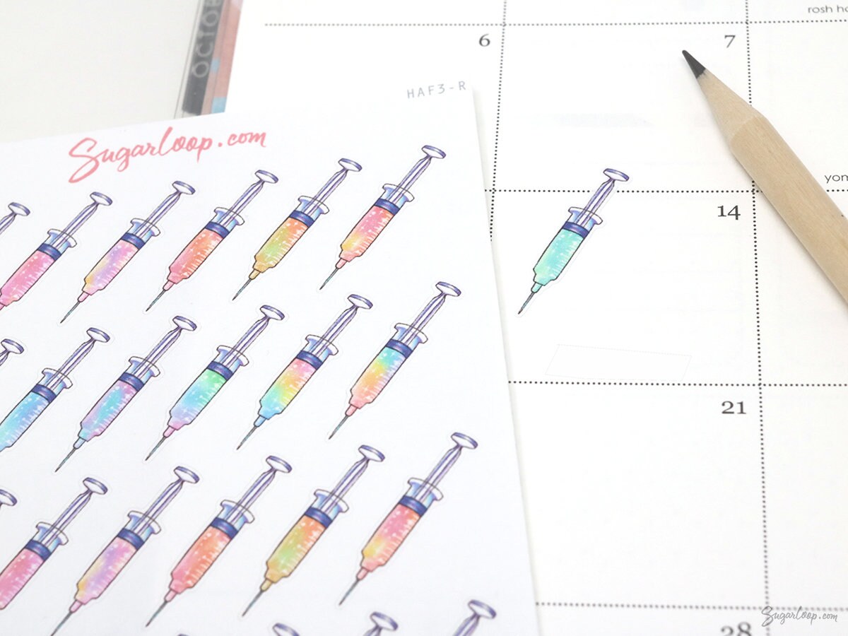 Syringe Stickers for Planners & Journals