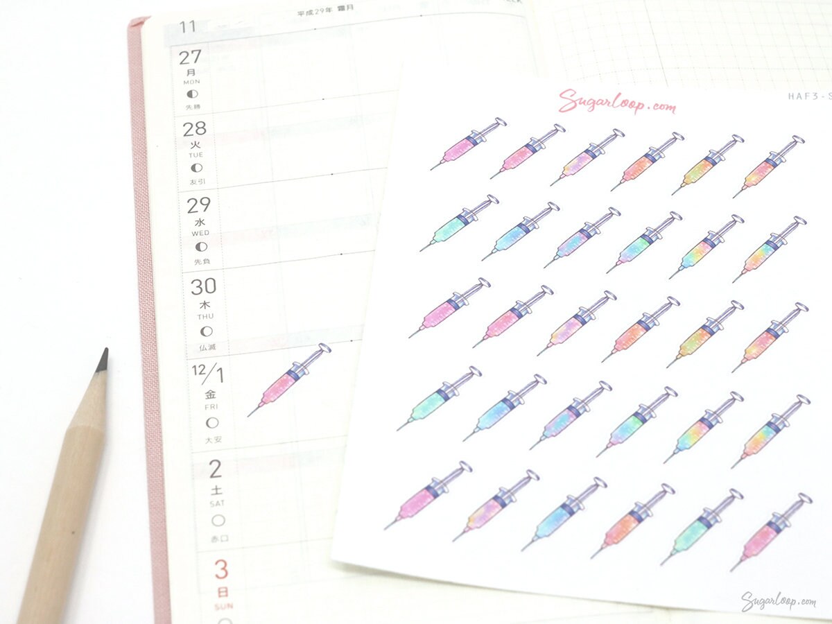Syringe Stickers for Planners & Journals