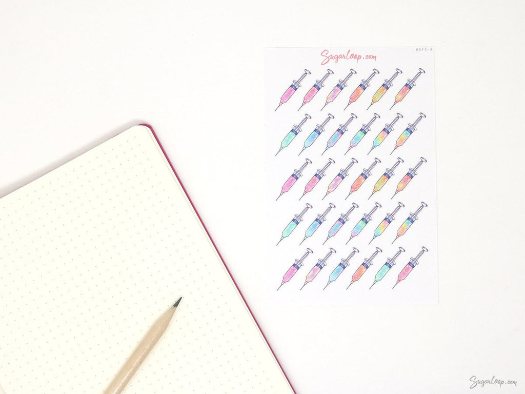 Syringe Stickers for Planners & Journals
