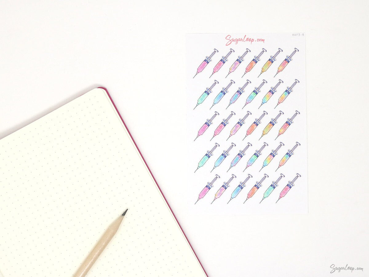 Syringe Stickers for Planners & Journals