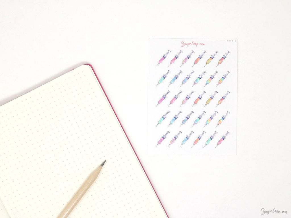 Syringe Stickers for Planners & Journals