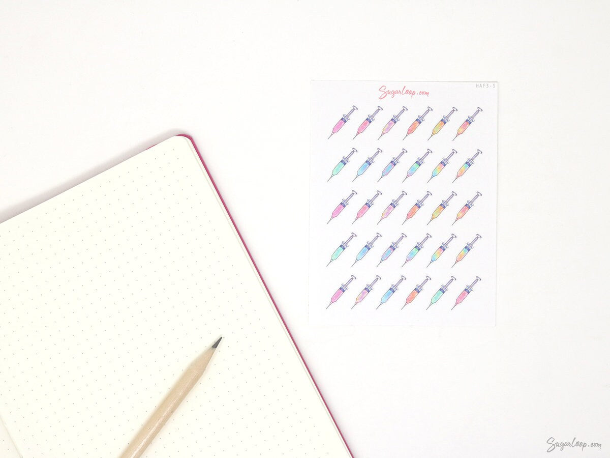 Syringe Stickers for Planners & Journals