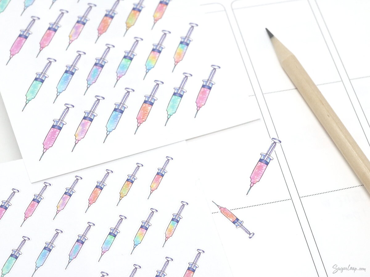 Syringe Stickers for Planners & Journals