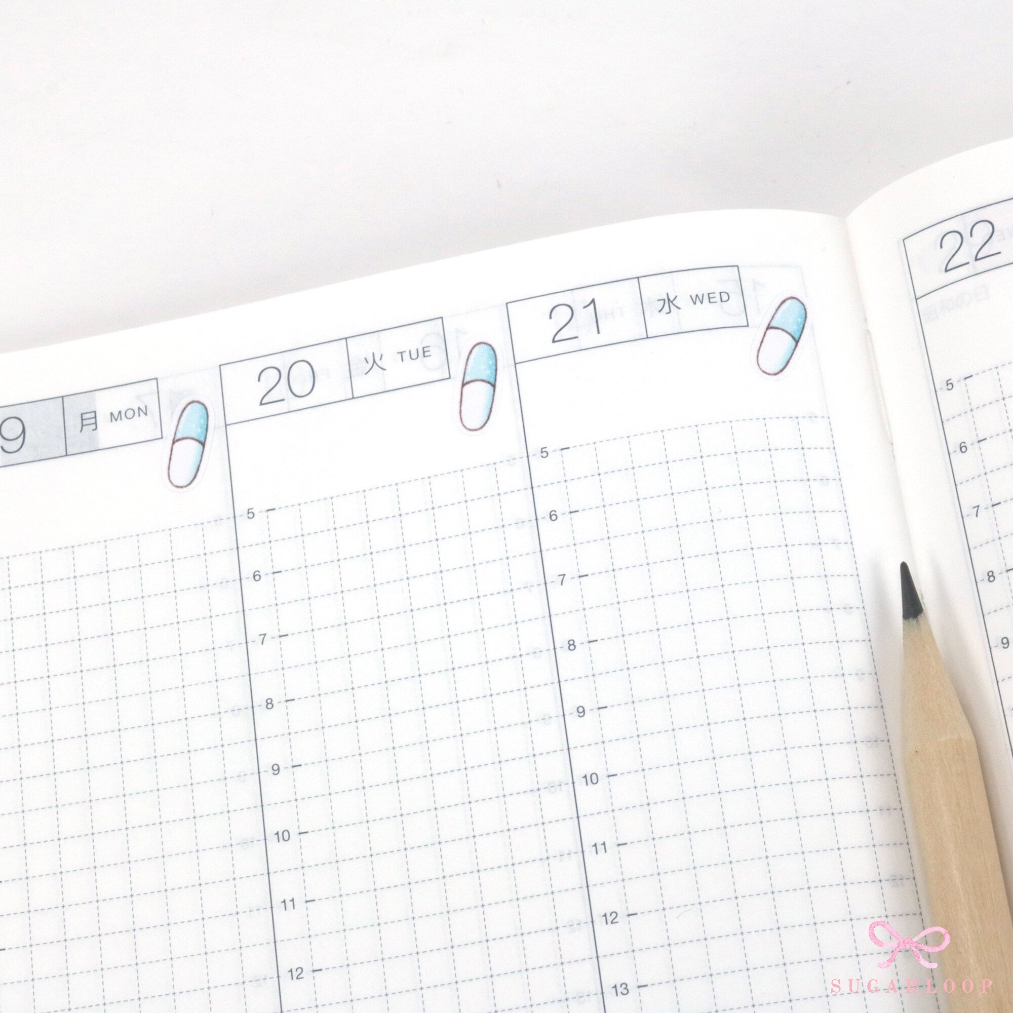 Cute Colorful Kawaii Pill Capsule Bujo Journal Planner Stickers