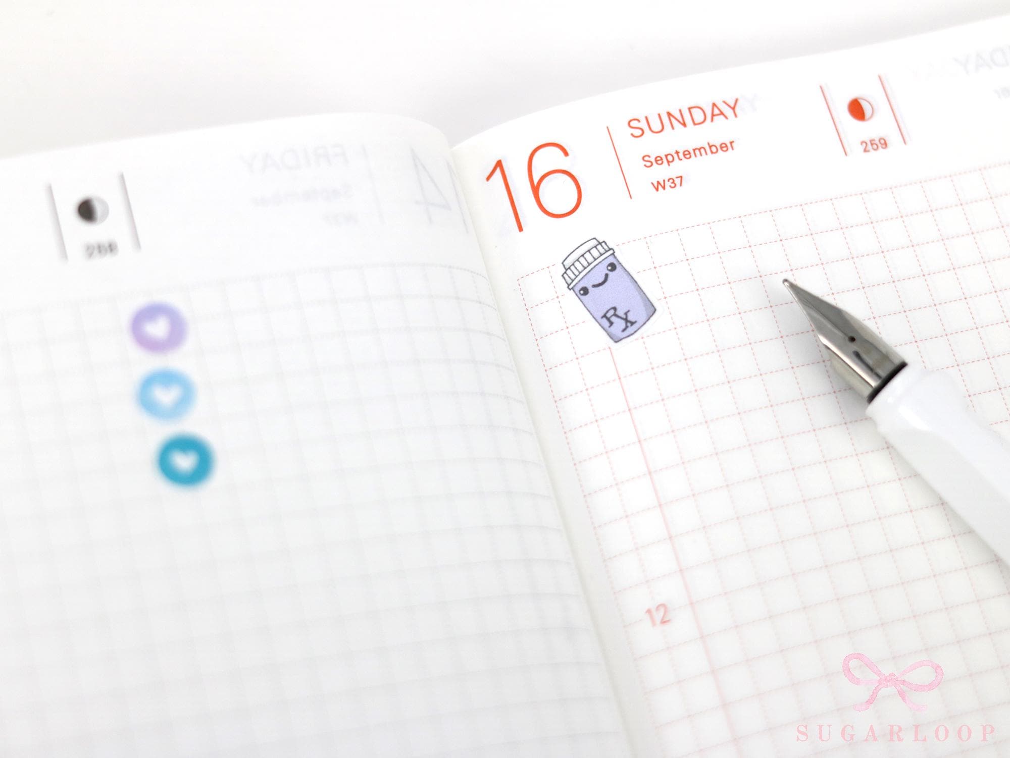 Cute Kawaii Pill Bottle Medicine Bujo Planner Stickers: Prescription Pharmacy Reminder Doctor Meds Tablets Refill Health