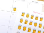 Cute Kawaii Pill Bottle Medicine Bujo Journal Planner Stickers