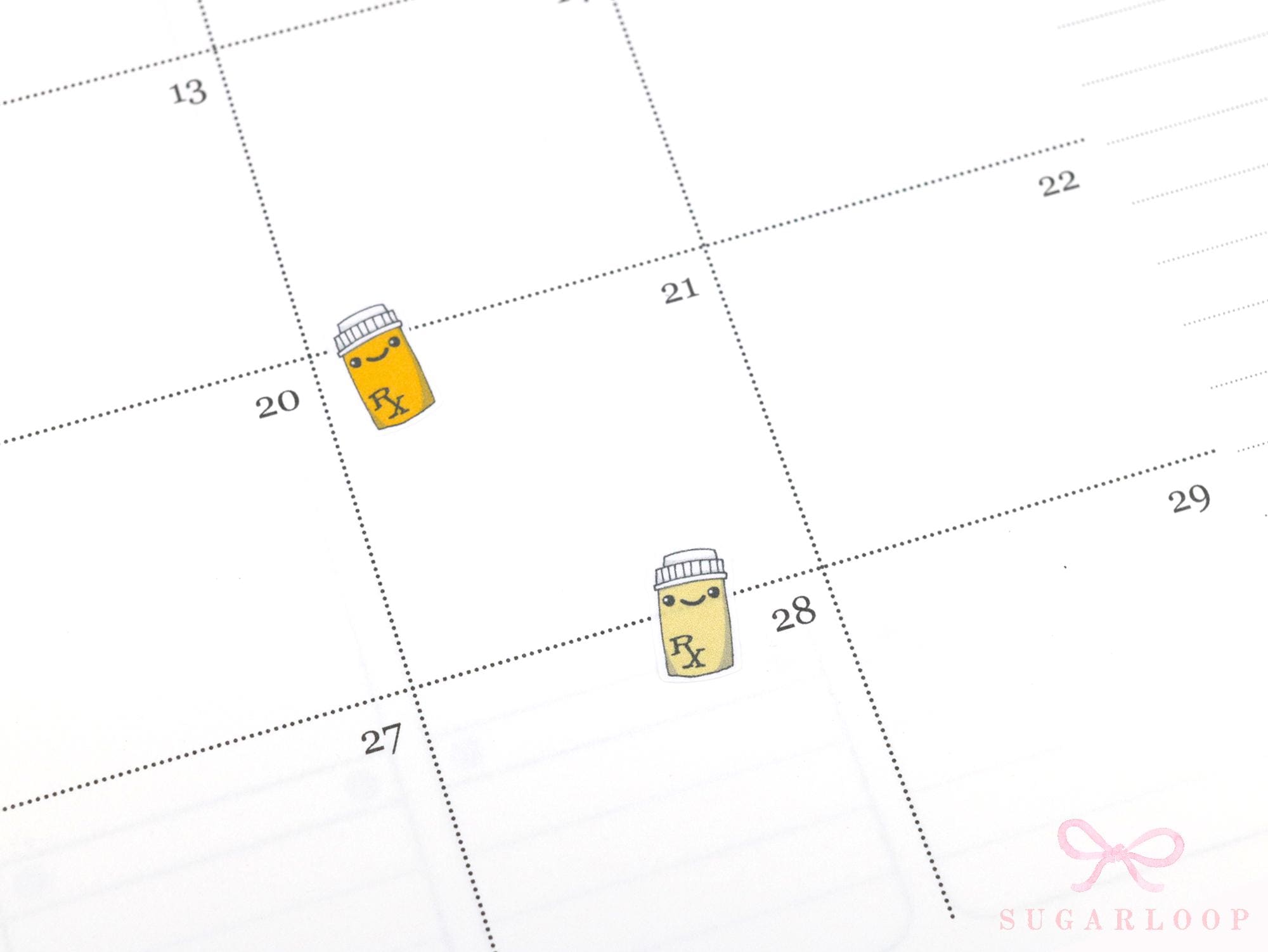 Cute Kawaii Pill Bottle Medicine Bujo Planner Stickers: Prescription Pharmacy Reminder Doctor Meds Tablets Refill Health