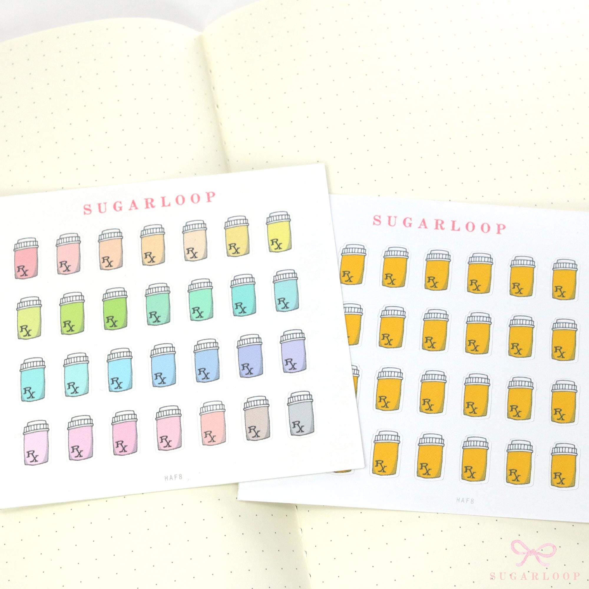Medicine Pill Trackers Prescription Refill Stickers for Planners Bujo Journals