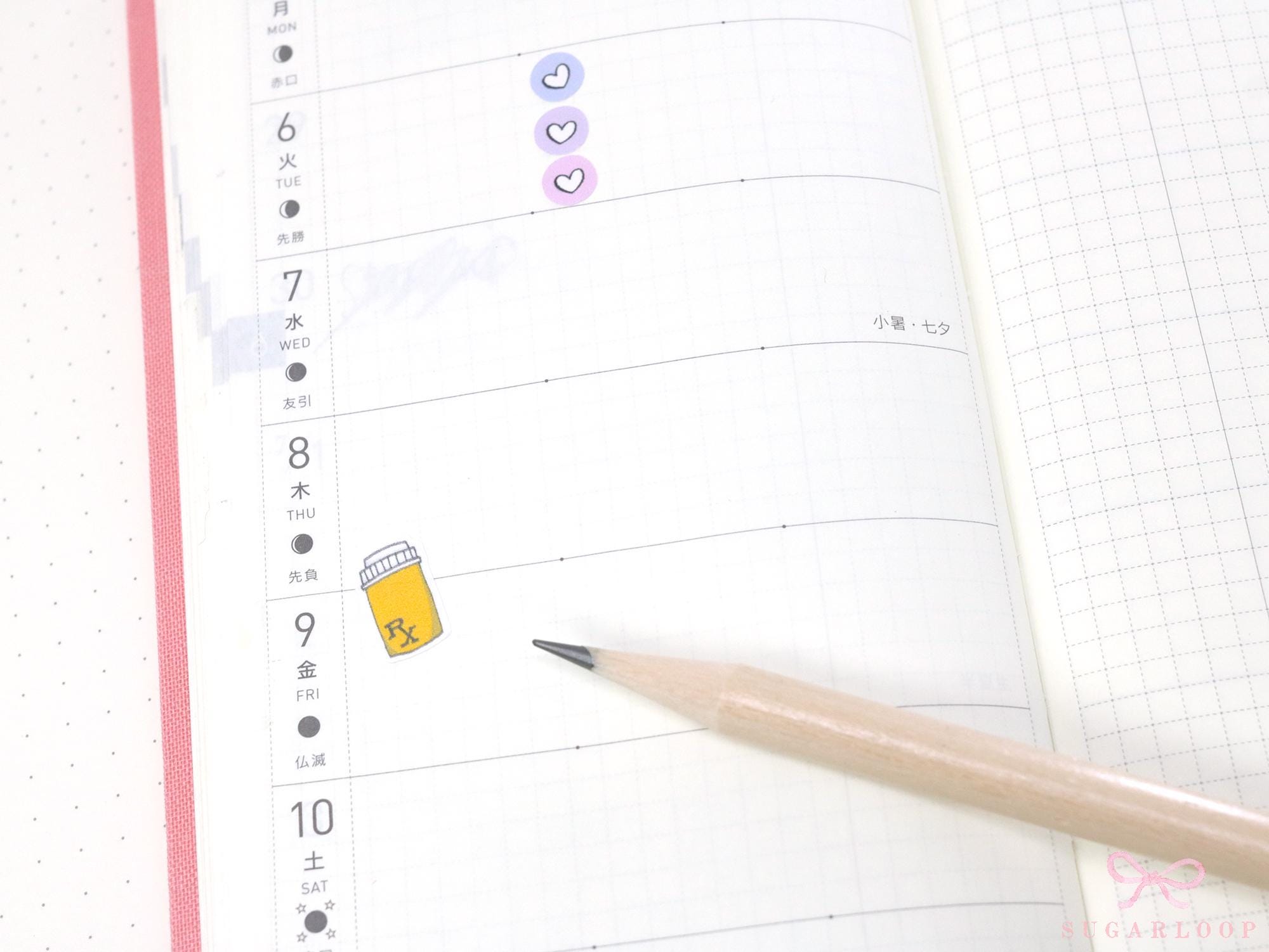 Medicine Pill Trackers Prescription Refill Stickers for Planners Bujo Journals