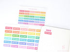 Fast Day Intermittent Fasting Brush Script Hand Lettered Banner Flag Stickers for Planners and Journals