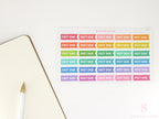 Fast Day Intermittent Fasting Brush Script Hand Lettered Banner Flag Stickers for Planners and Journals