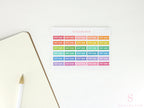 Fast Day Intermittent Fasting Brush Script Hand Lettered Banner Flag Stickers for Planners and Journals