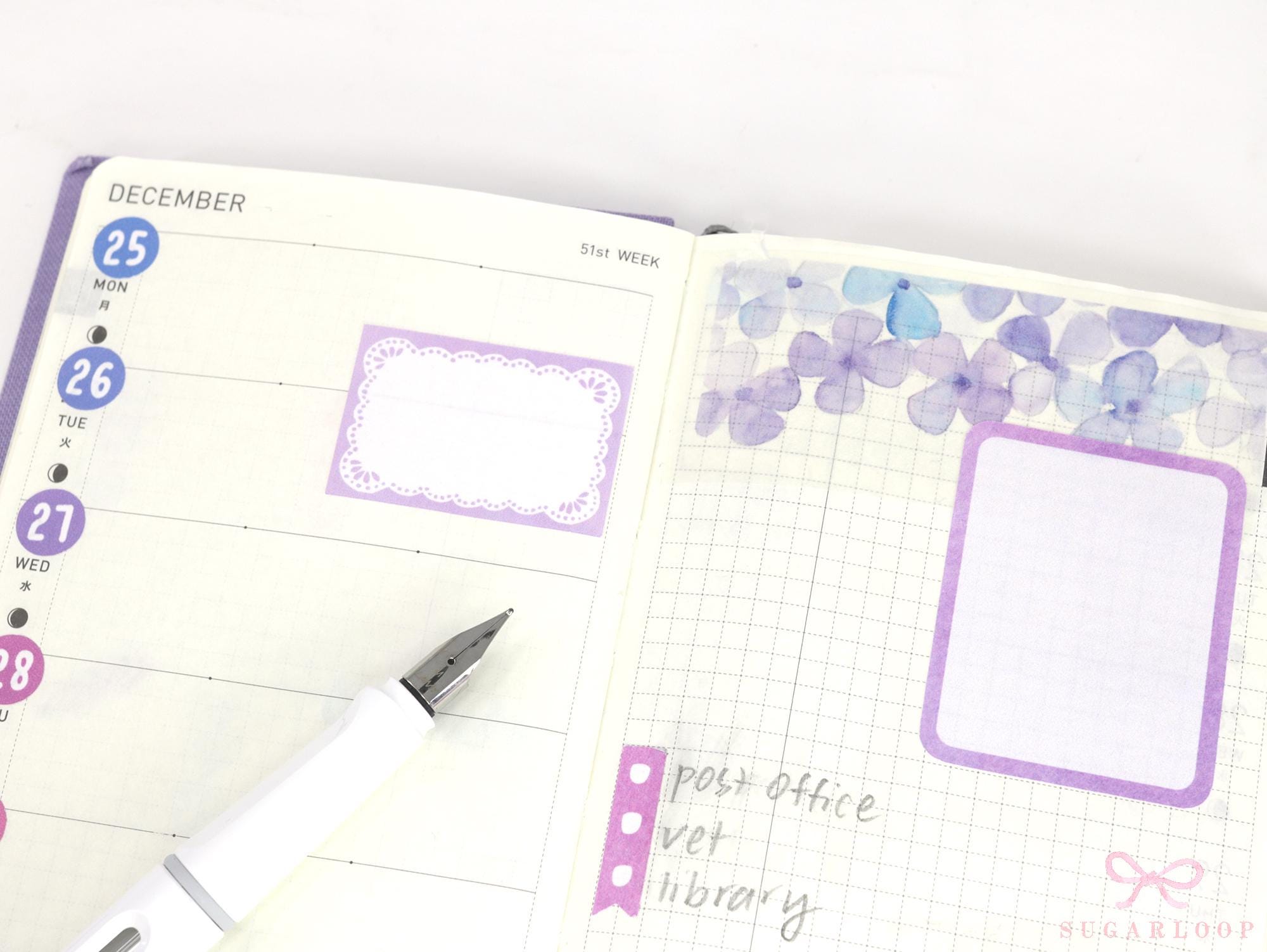 Whimsical Lace Doily Hand-drawn Frame Stickers for Bujo Journals & Planners : 1in (25 mm) Tall