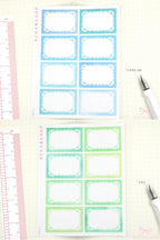 Whimsical Lace Doily Hand-drawn Frame Stickers for Bujo Journals & Planners : 1in (25 mm) Tall