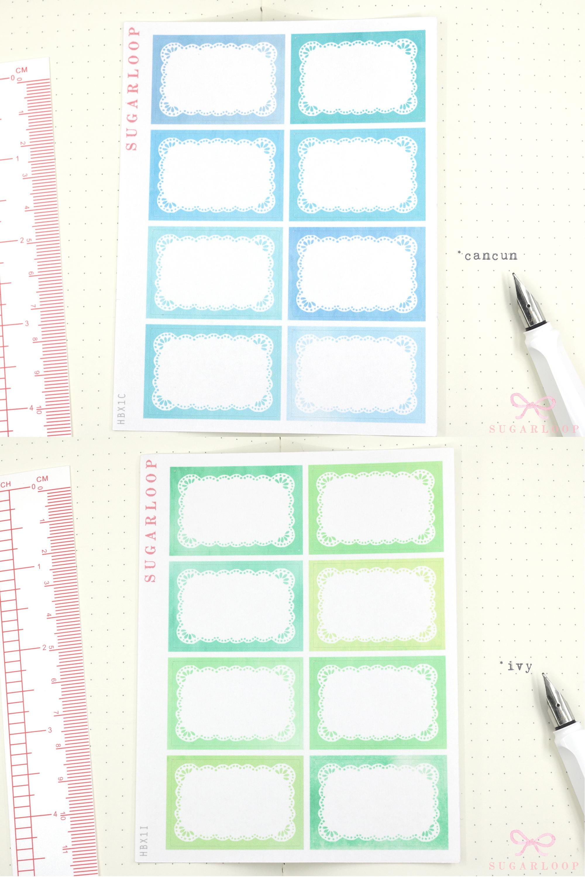 Whimsical Lace Doily Hand-drawn Frame Stickers for Bujo Journals & Planners : 1in (25 mm) Tall