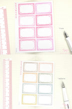 Whimsical Lace Doily Hand-drawn Frame Stickers for Bujo Journals & Planners : 1in (25 mm) Tall