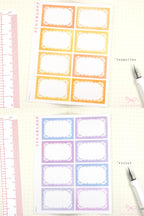 Whimsical Lace Doily Hand-drawn Frame Stickers for Bujo Journals & Planners : 1in (25 mm) Tall