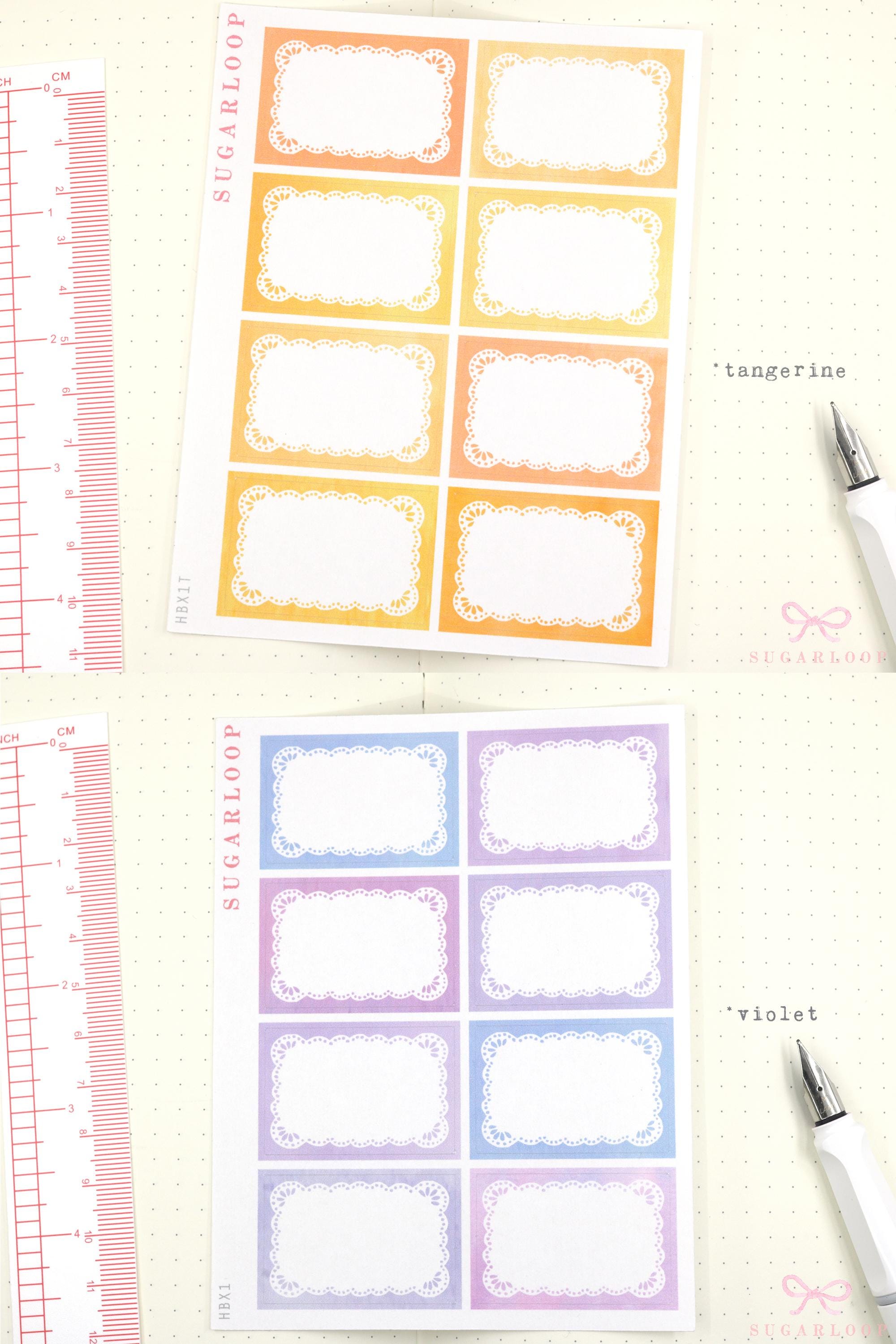 Whimsical Lace Doily Hand-drawn Frame Stickers for Bujo Journals & Planners : 1in (25 mm) Tall