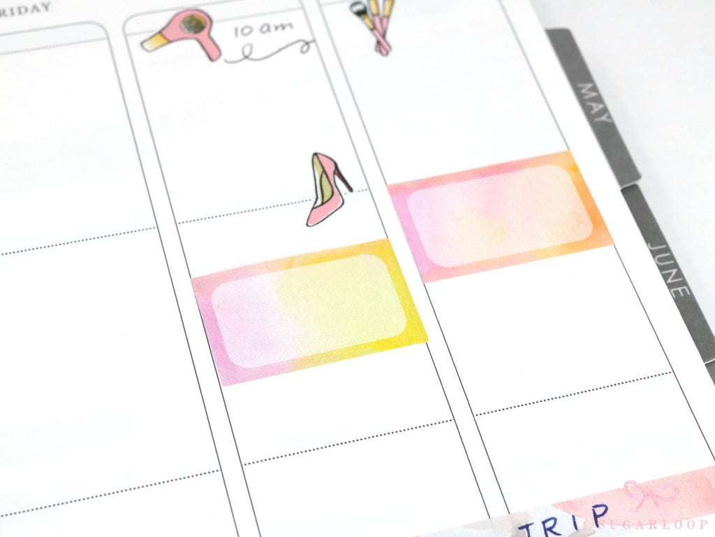 Half Box Appointment Label Stickers For Journals and Planners: 1.5in (38 mm) wide