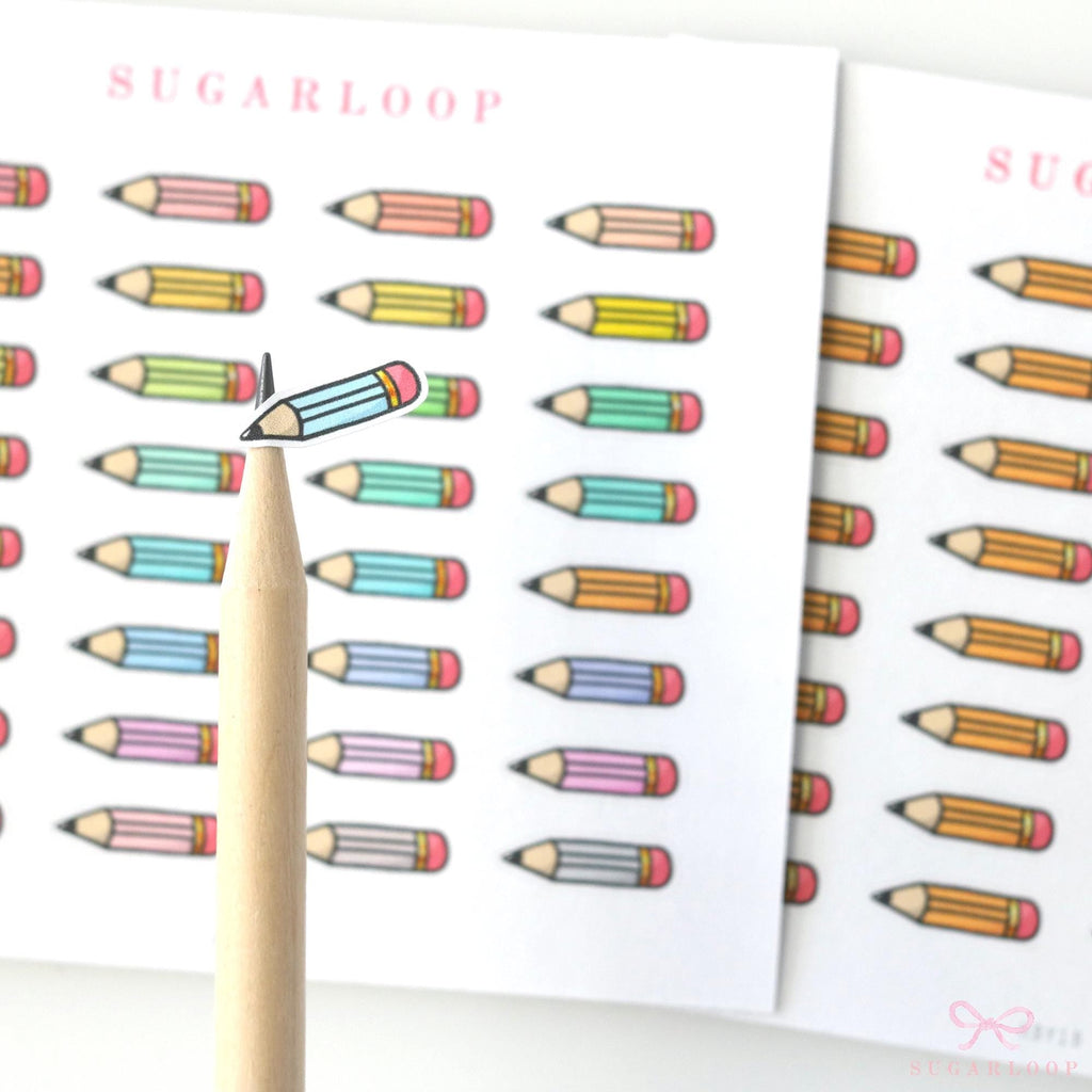 Cute Kawaii Doodle Pencil Planner Bujo and Journal Stickers