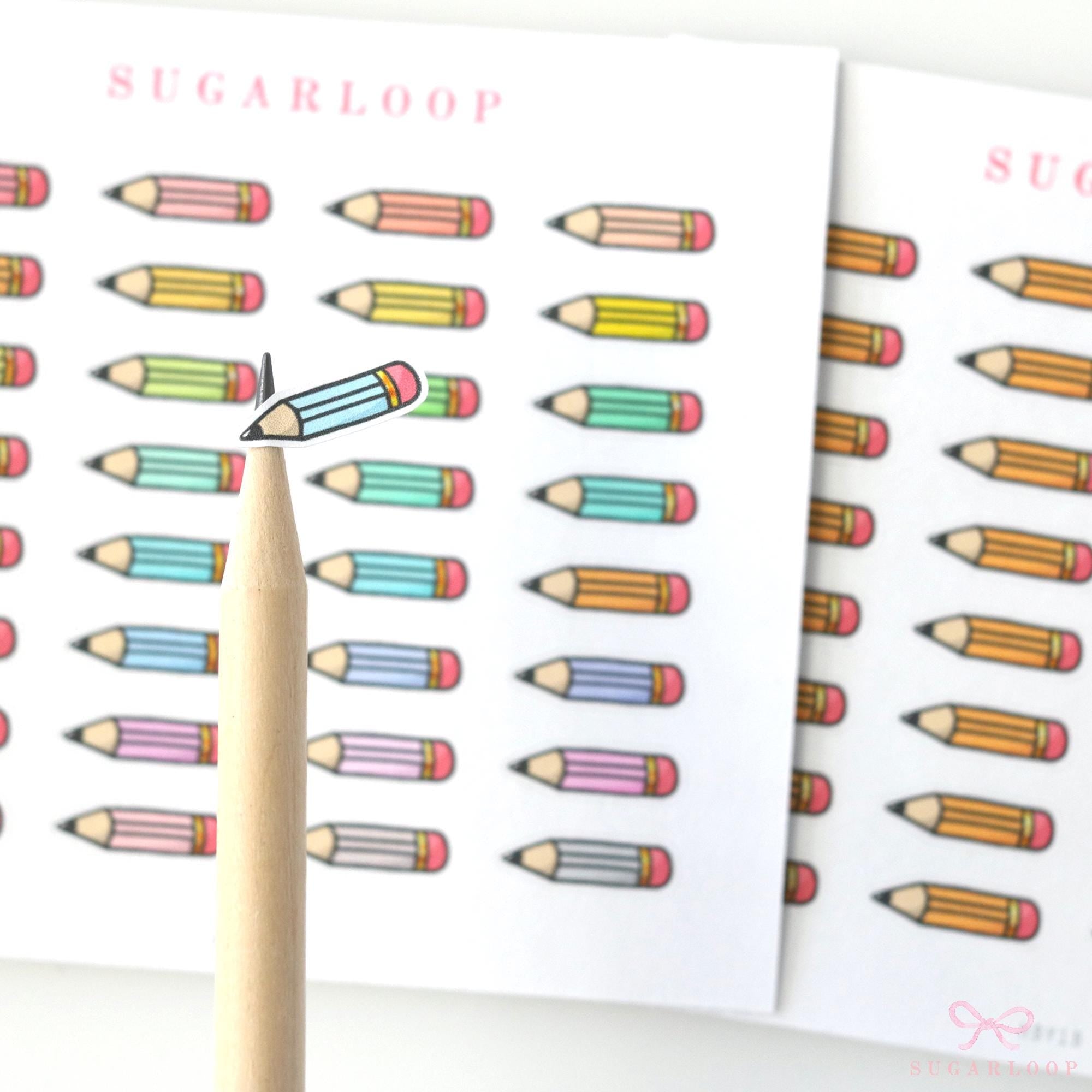 Cute Kawaii Doodle Pencil Planner Bujo and Journal Stickers